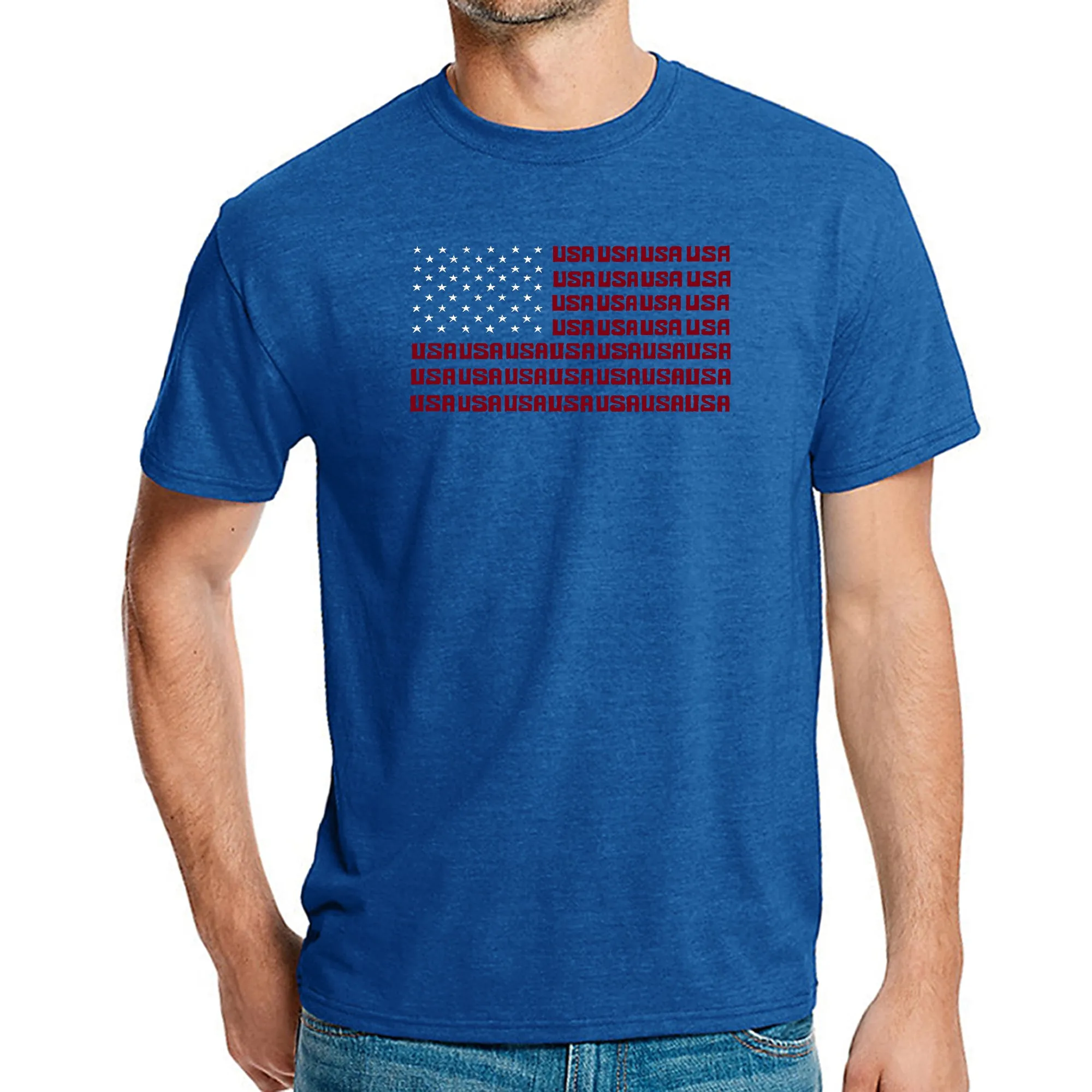 USA Flag - Men's Premium Blend Word Art T-Shirt sold by LA Pop Art product image thumbnail 4