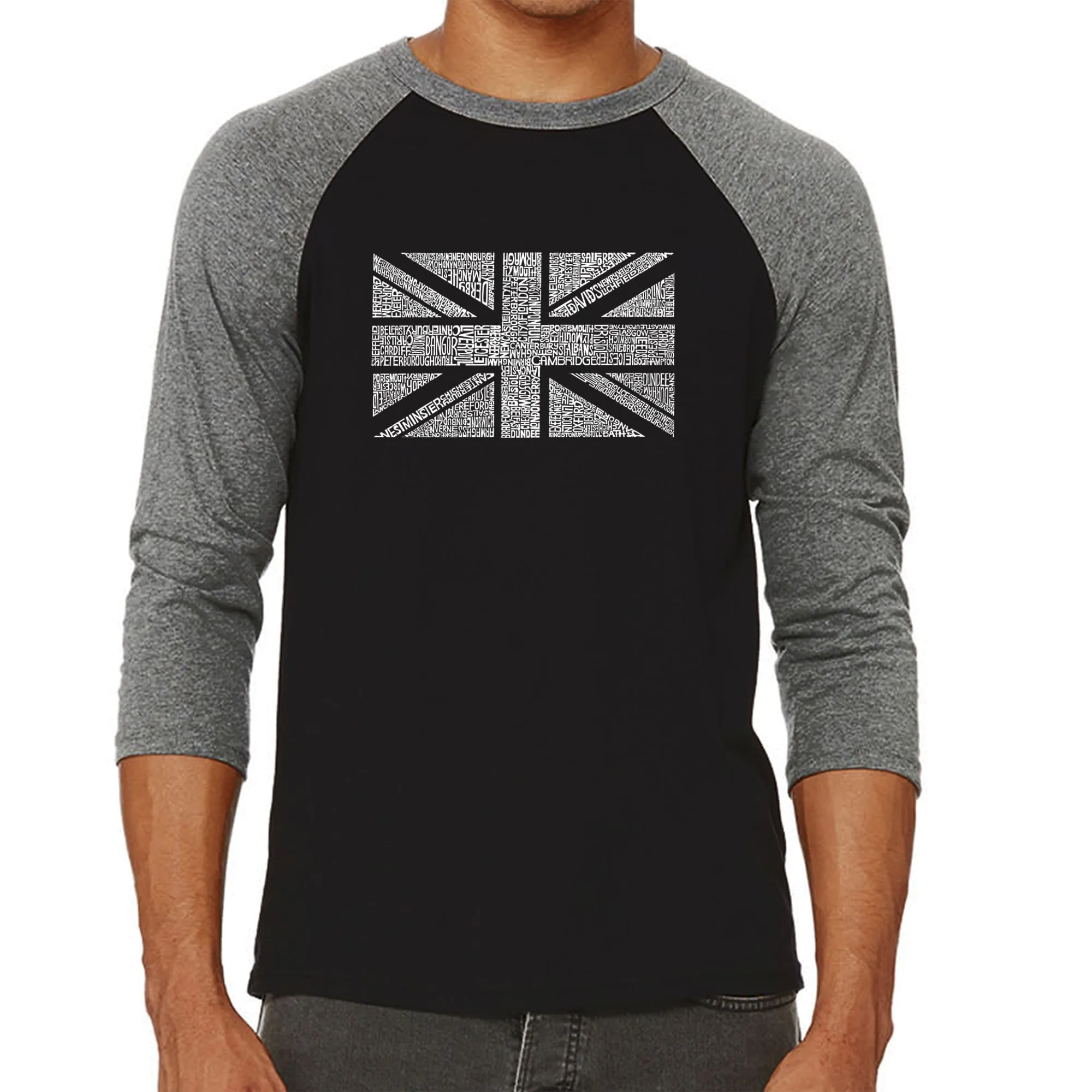 UNION JACK - Men's Raglan Baseball Word Art T-Shirt sold by LA Pop Art product image thumbnail 4