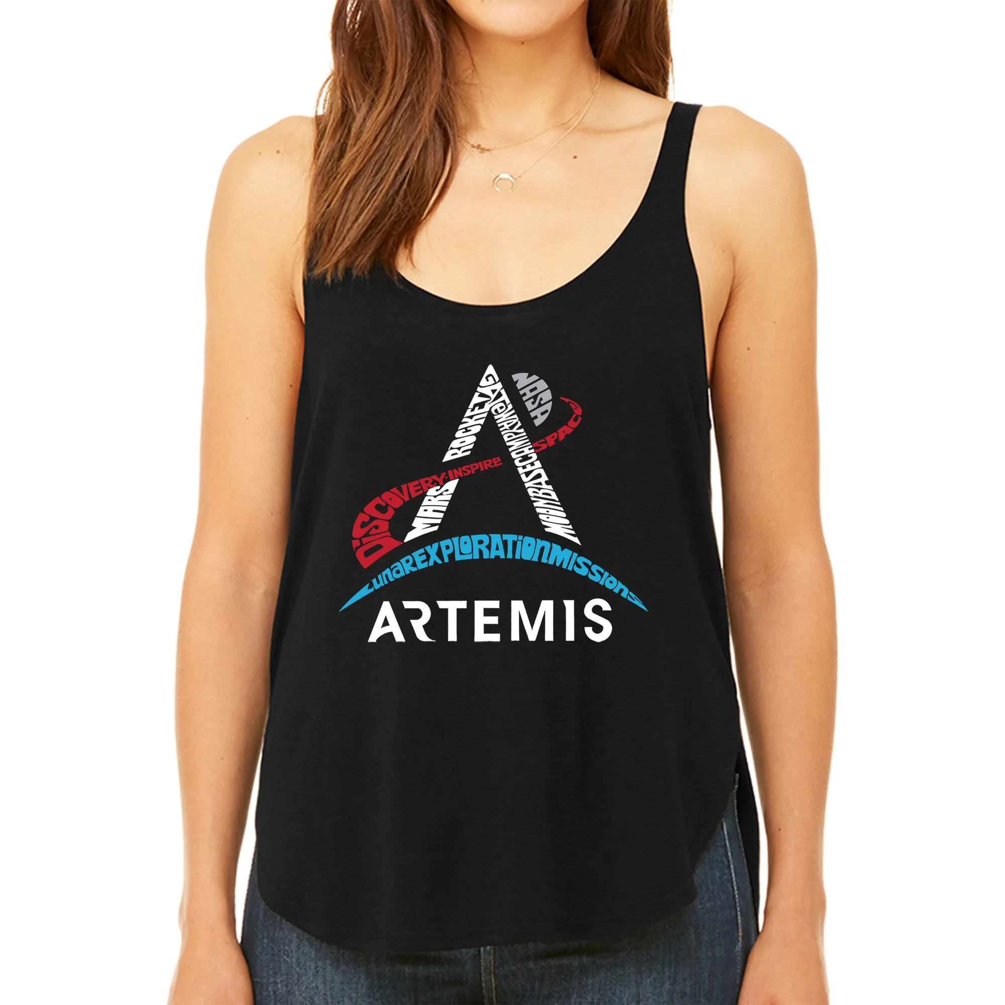 NASA Artemis Logo - Women's Premium Word Art Flowy Tank Top sold by LA Pop Art