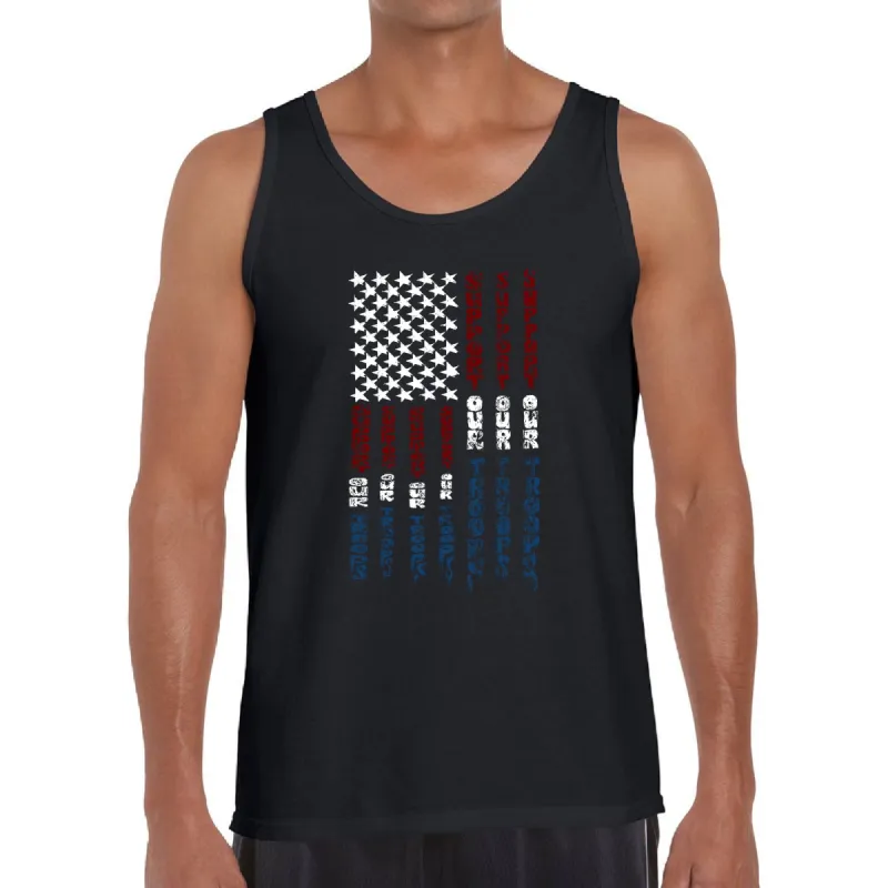 Support our Troops  - Men's Word Art Tank Top sold by LA Pop Art
