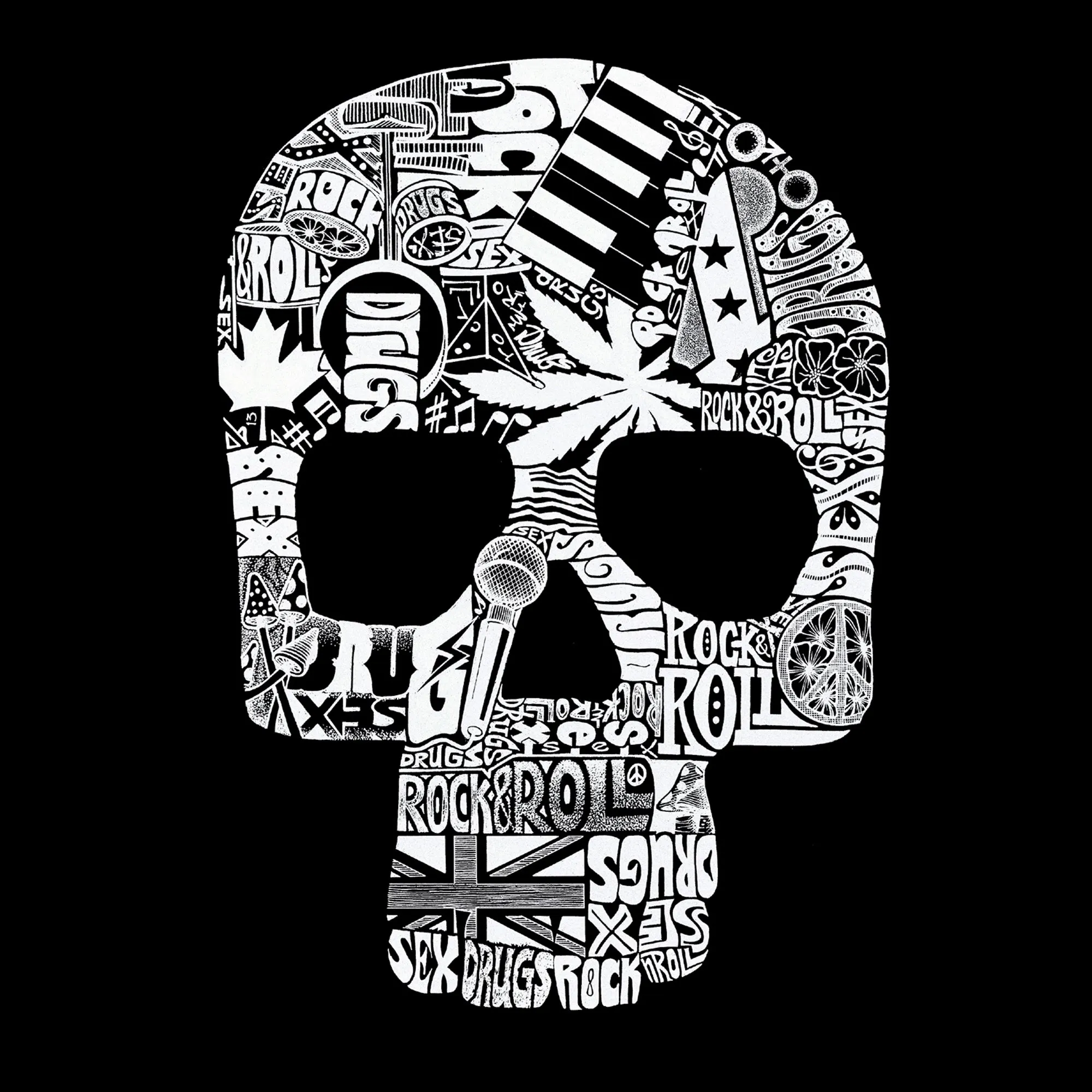 Sex, Drugs, Rock & Roll - Men's Tall Word Art T-Shirt sold by LA Pop Art product image thumbnail 2