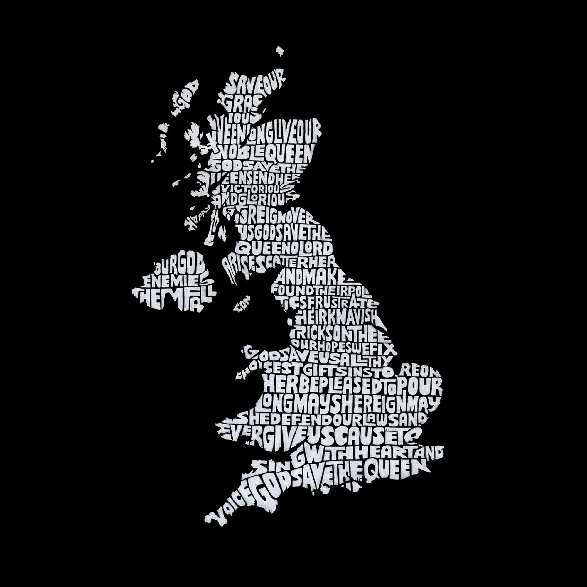 GOD SAVE THE QUEEN - Men's Raglan Baseball Word Art T-Shirt sold by LA Pop Art product image thumbnail 2