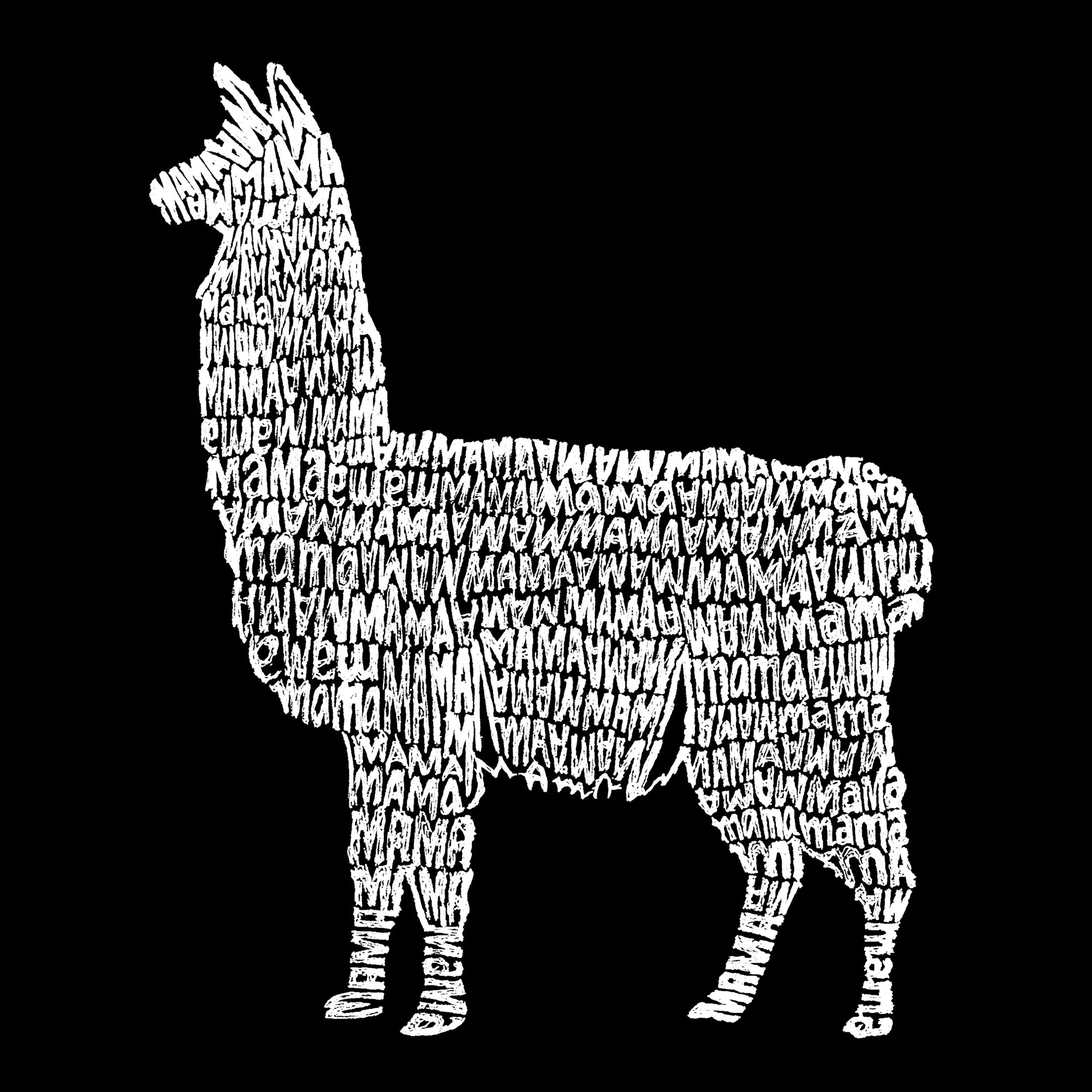 Llama Mama - Men's Word Art T-Shirt sold by LA Pop Art product image thumbnail 2