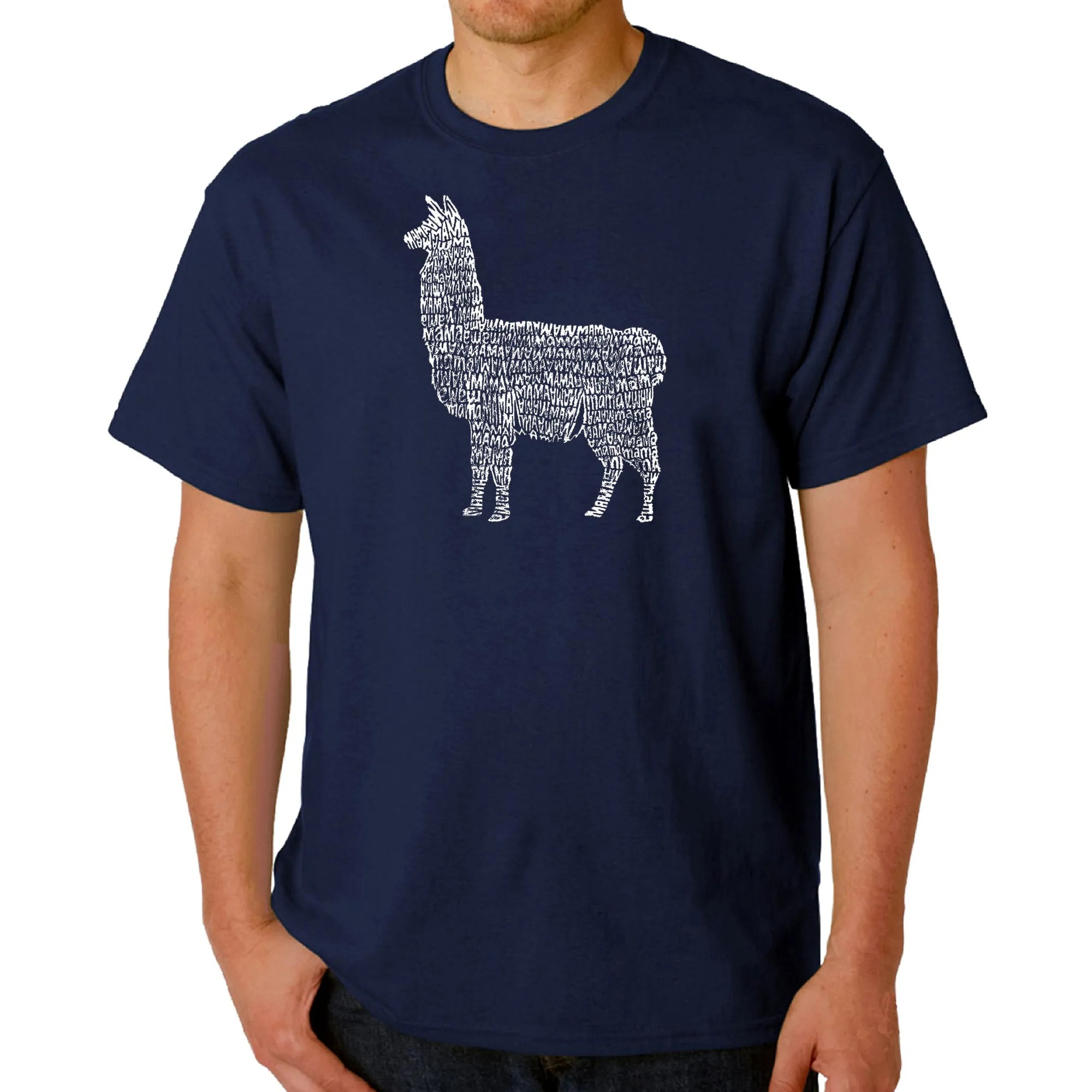 Llama Mama - Men's Word Art T-Shirt sold by LA Pop Art product image thumbnail 3