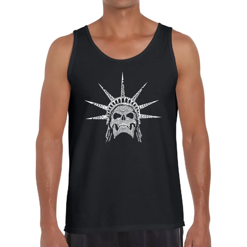 Freedom Skull  - Men's Word Art Tank Top sold by LA Pop Art
