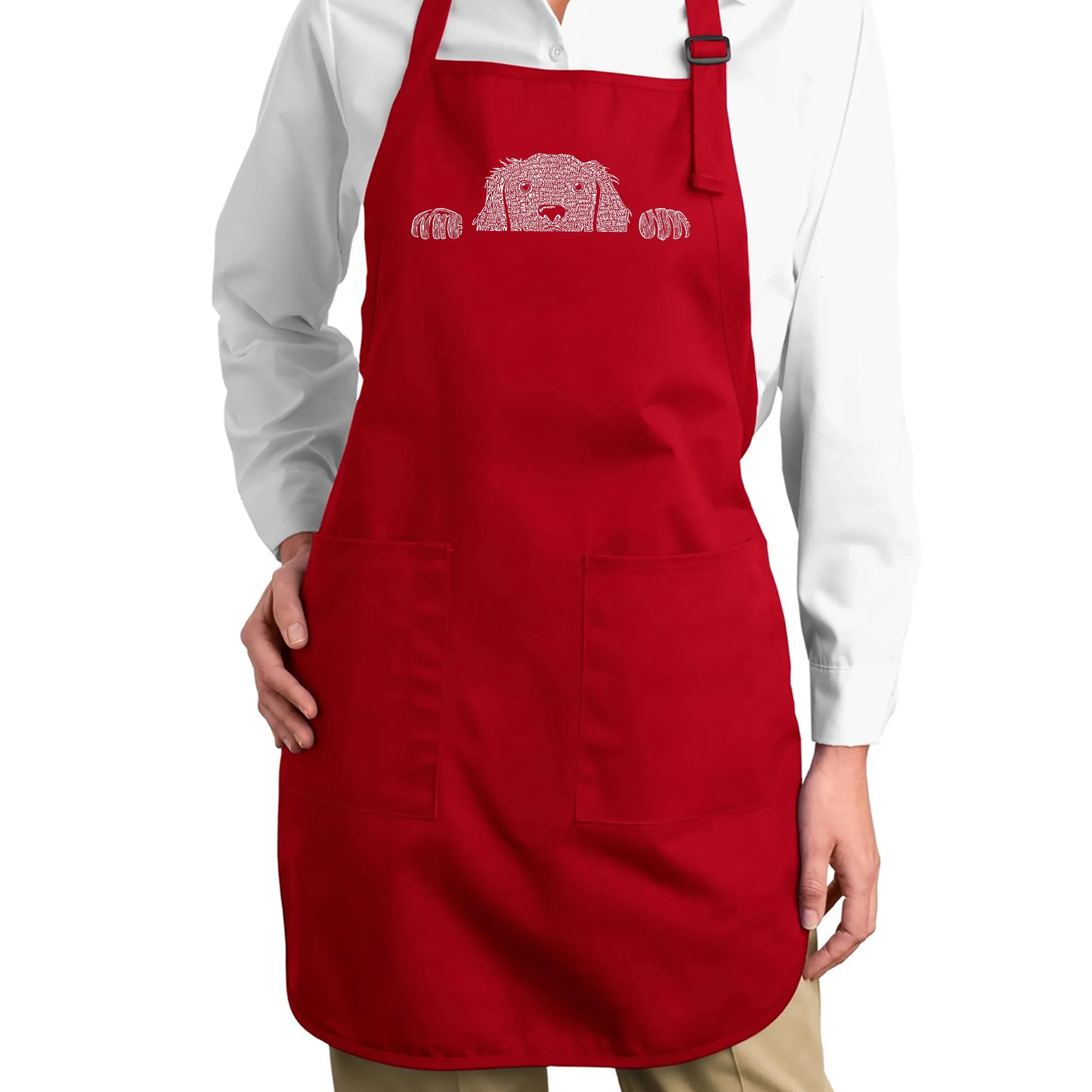 Peeking Dog - Full Length Word Art Apron sold by LA Pop Art product image thumbnail 3