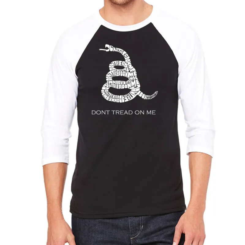 DONT TREAD ON ME - Men's Raglan Baseball Word Art T-Shirt sold by LA Pop Art