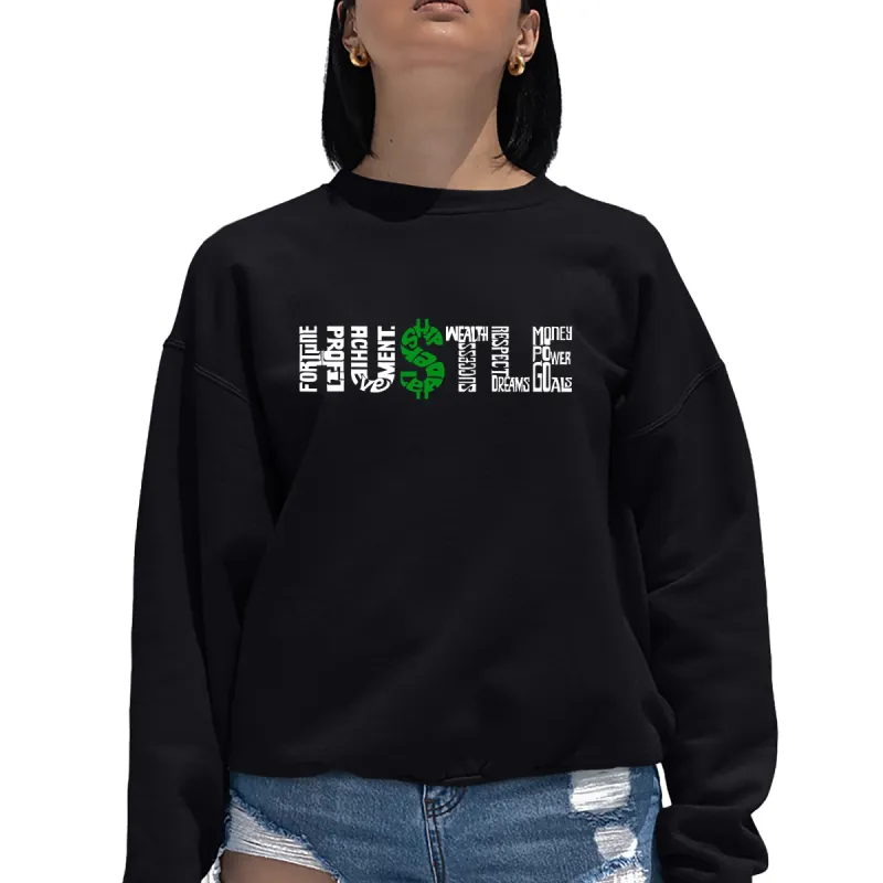 Hustle - Women's Word Art Crewneck Sweatshirt made by LA Pop Art