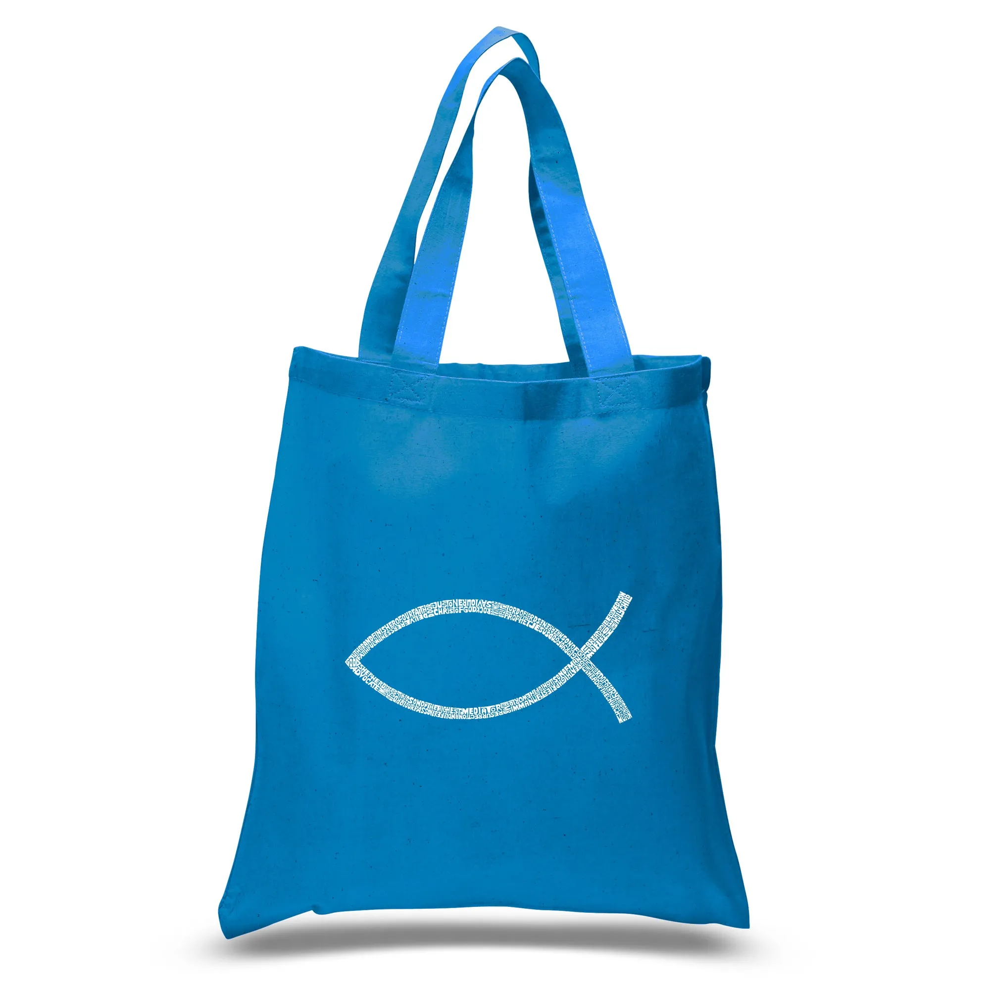 JESUS FISH - Small Word Art Tote Bag sold by LA Pop Art product image thumbnail 5