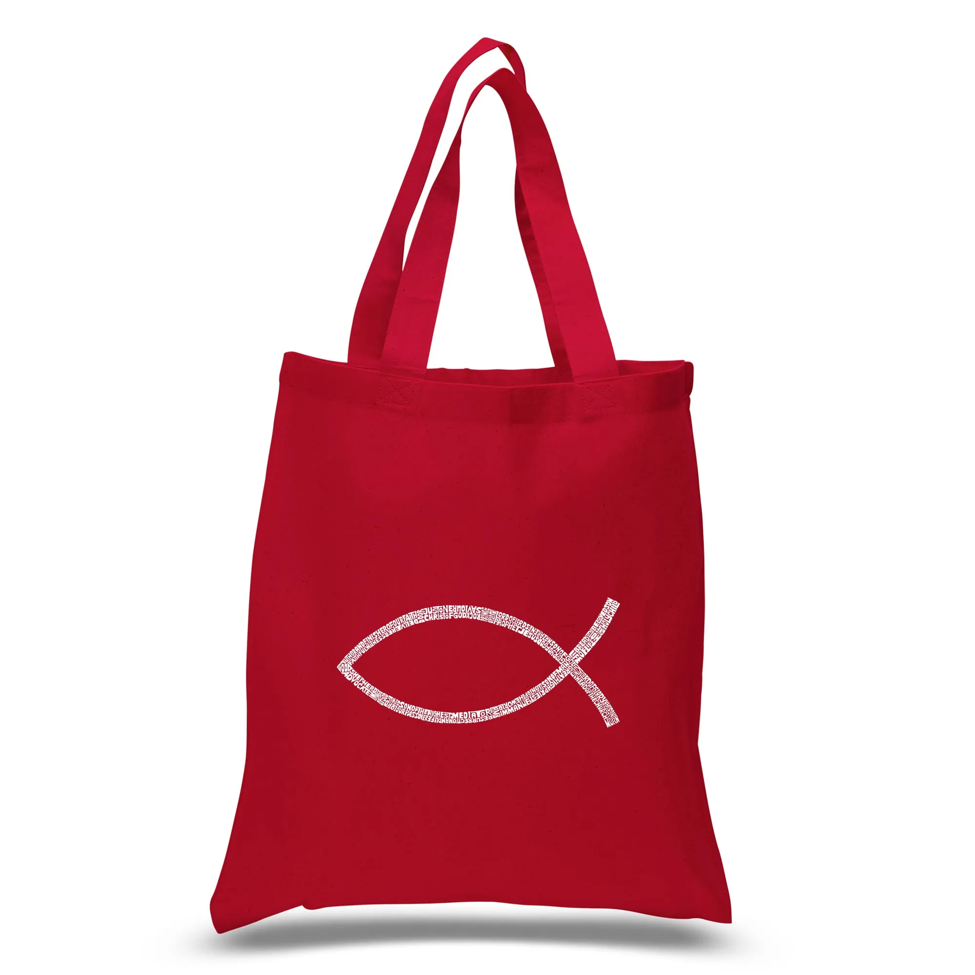 JESUS FISH - Small Word Art Tote Bag sold by LA Pop Art product image thumbnail 3