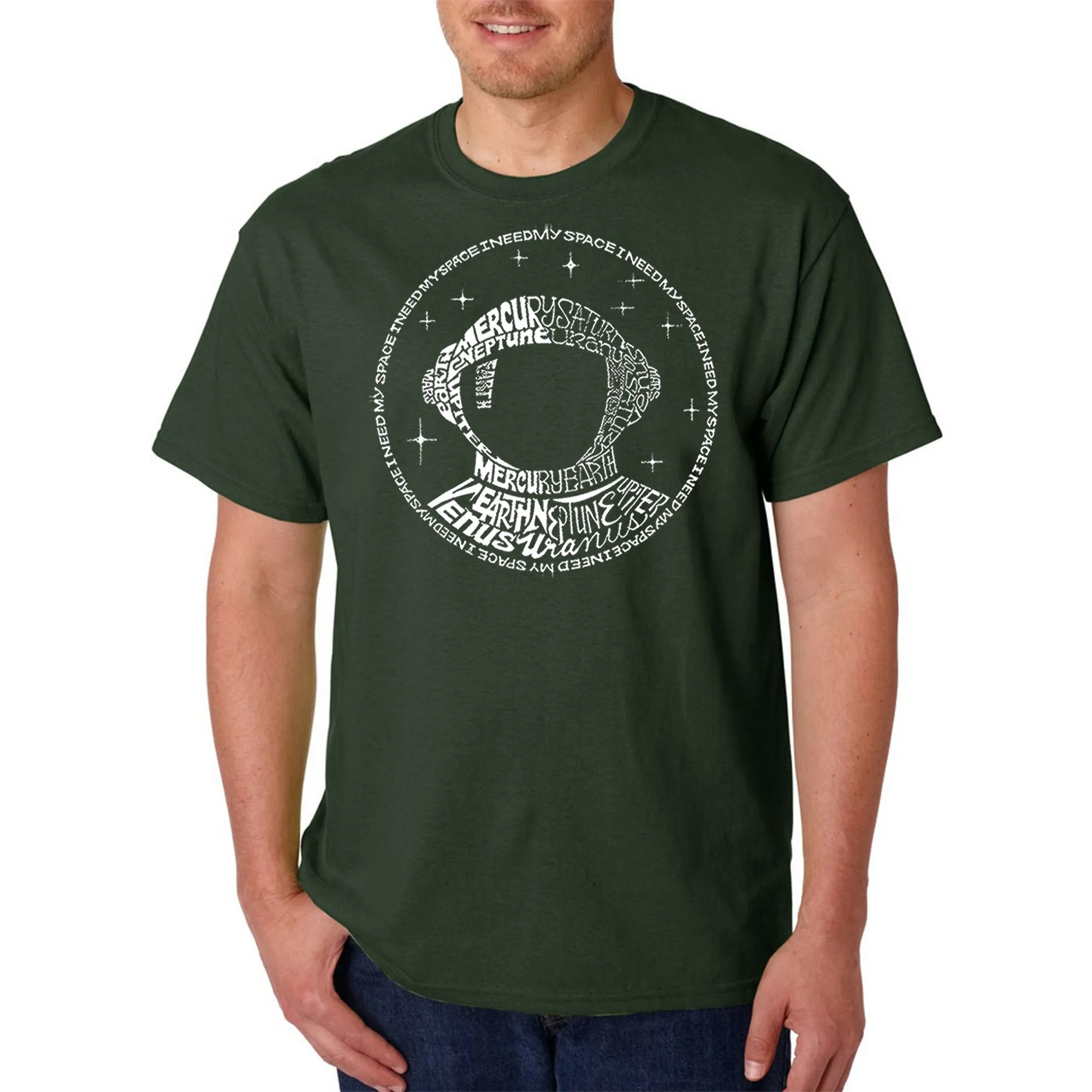 I Need My Space Astronaut - Men's Word Art T-Shirt sold by LA Pop Art product image thumbnail 4