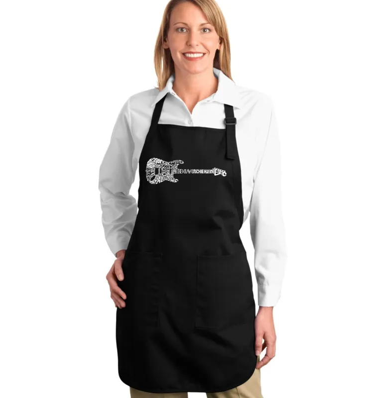 Rock Guitar -  Full Length Word Art Apron sold by LA Pop Art