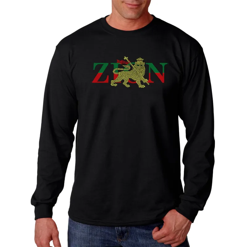 Zion One Love - Men's Word Art Long Sleeve T-Shirt sold by LA Pop Art