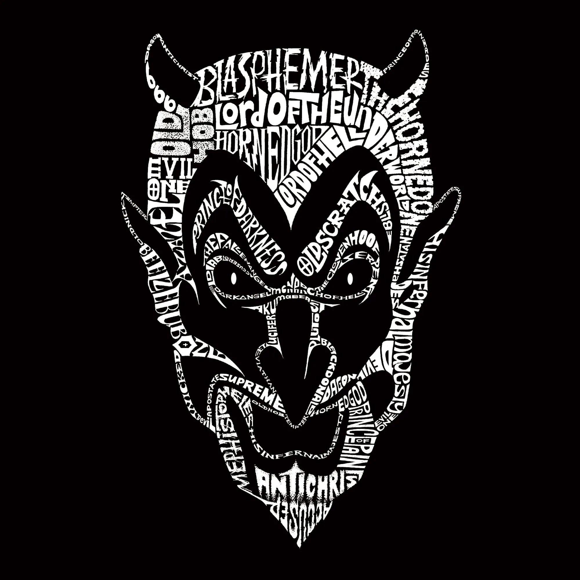 THE DEVIL'S NAMES - Men's Tall Word Art T-Shirt sold by LA Pop Art product image thumbnail 2