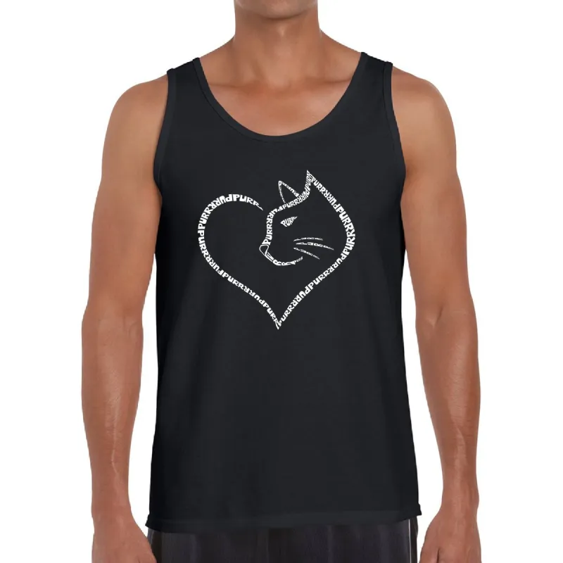 Cat Heart - Men's Word Art Tank Top sold by LA Pop Art