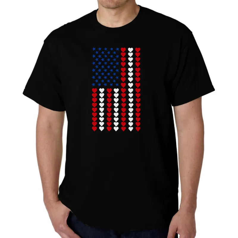 Heart Flag - Men's Word Art T-Shirt sold by LA Pop Art