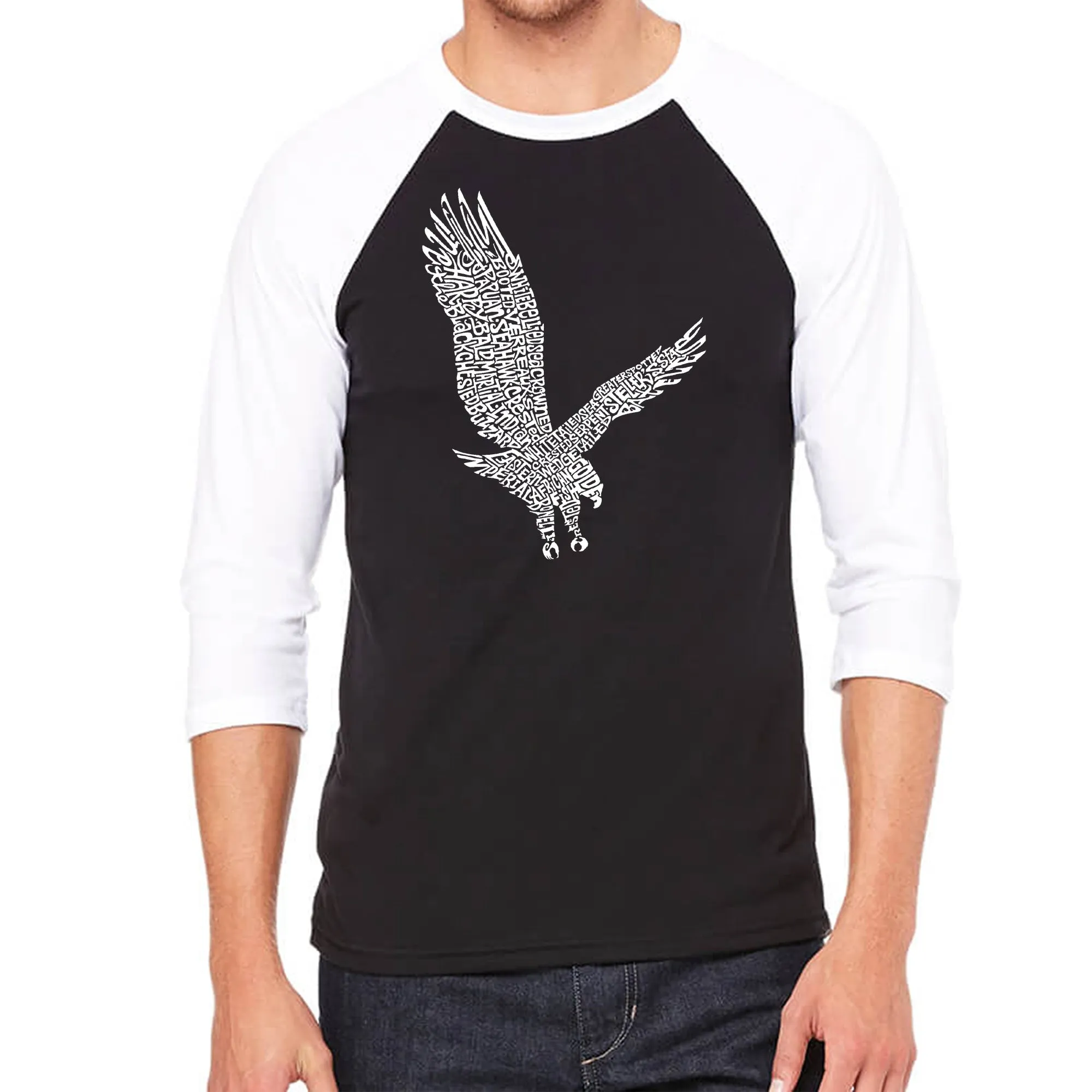Eagle - Men's Raglan Baseball Word Art T-Shirt sold by LA Pop Art