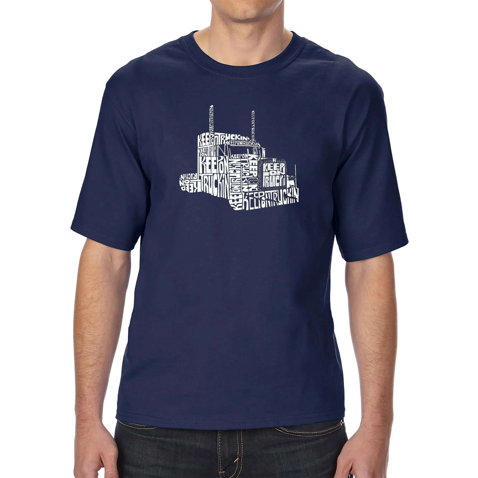 KEEP ON TRUCKIN' - Men's Tall Word Art T-Shirt sold by LA Pop Art product image thumbnail 3