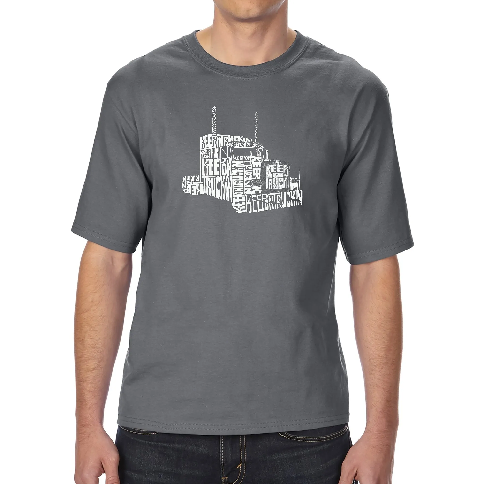 KEEP ON TRUCKIN' - Men's Tall Word Art T-Shirt sold by LA Pop Art product image thumbnail 4