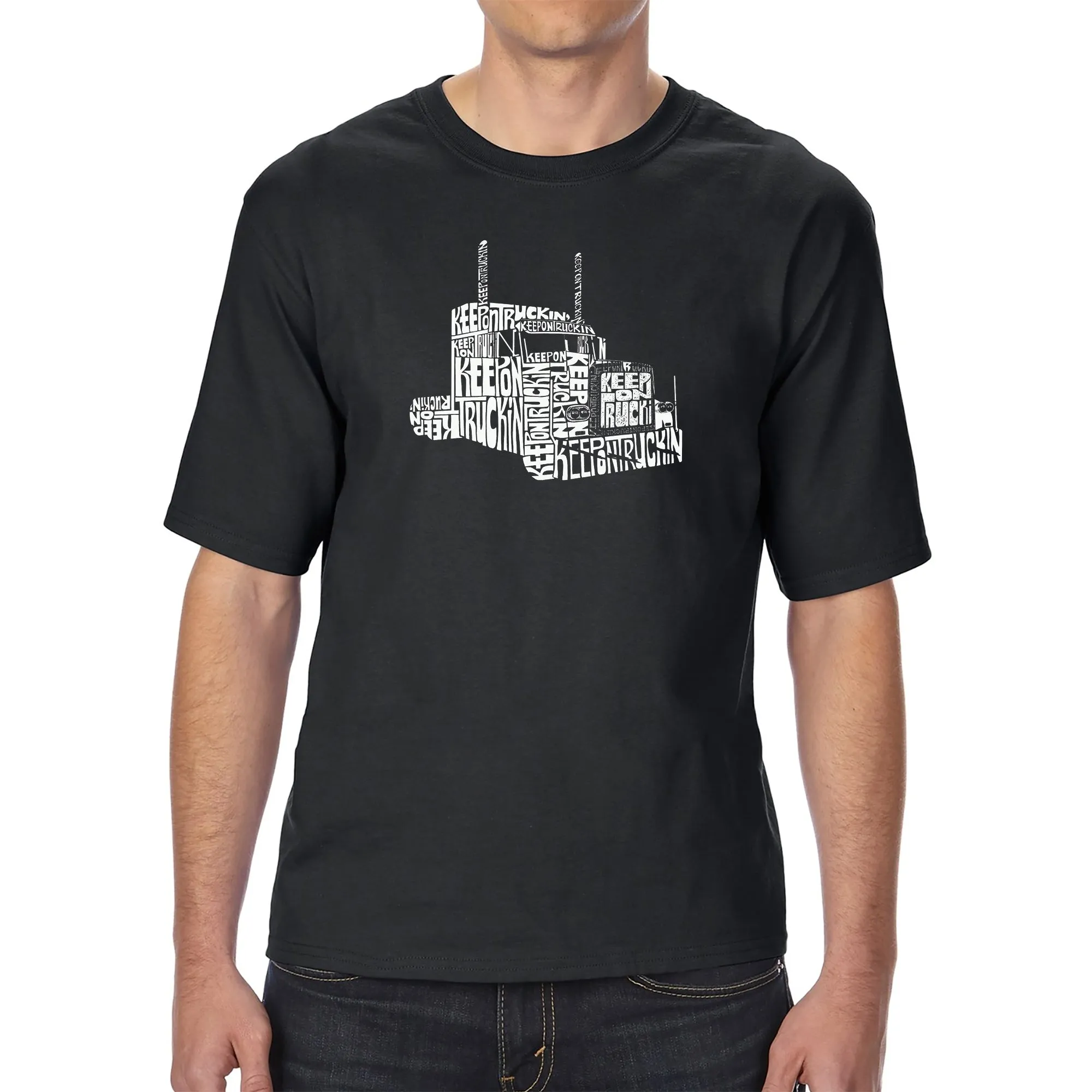 KEEP ON TRUCKIN' - Men's Tall Word Art T-Shirt sold by LA Pop Art