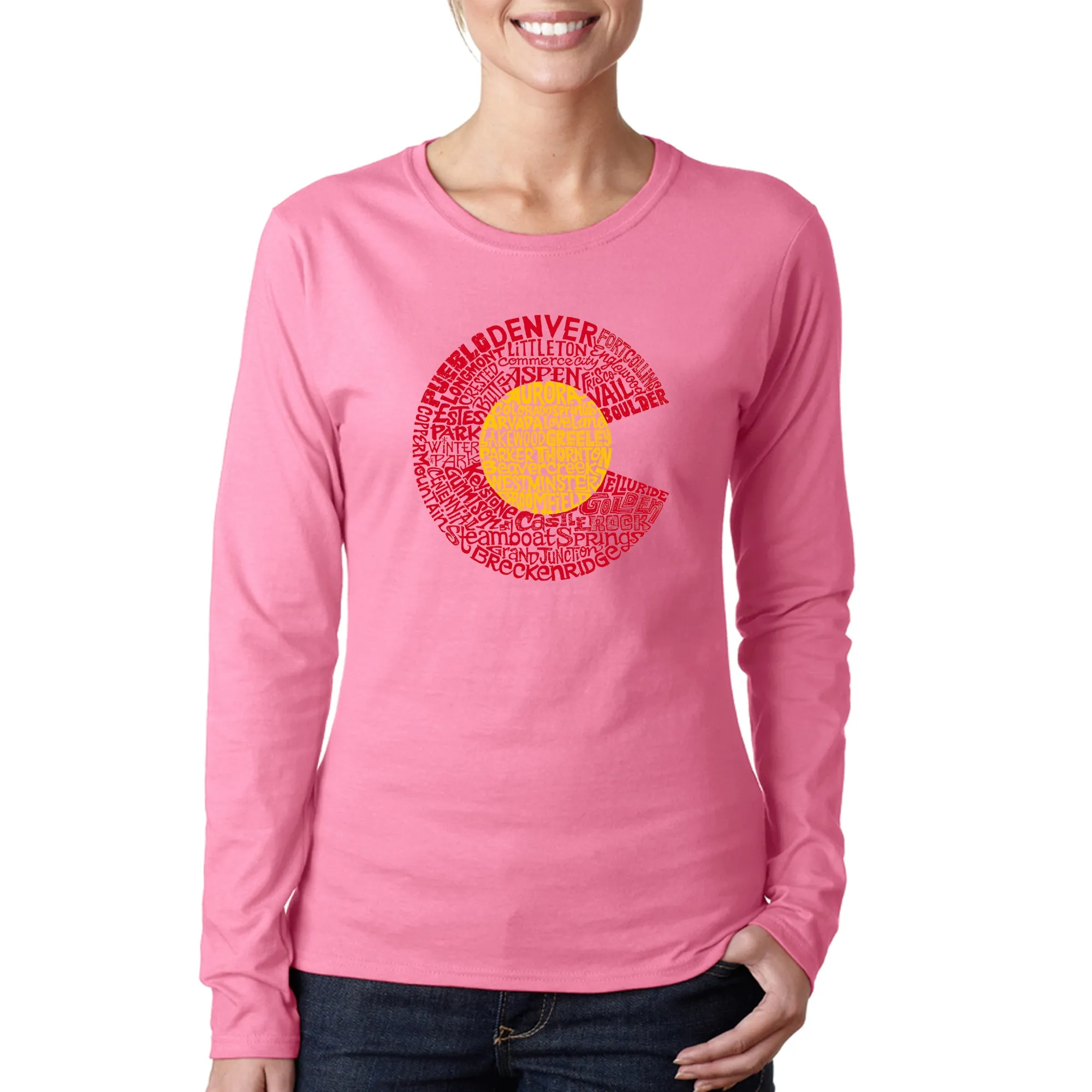 Colorado - Women's Word Art Long Sleeve T-Shirt sold by LA Pop Art product image thumbnail 3