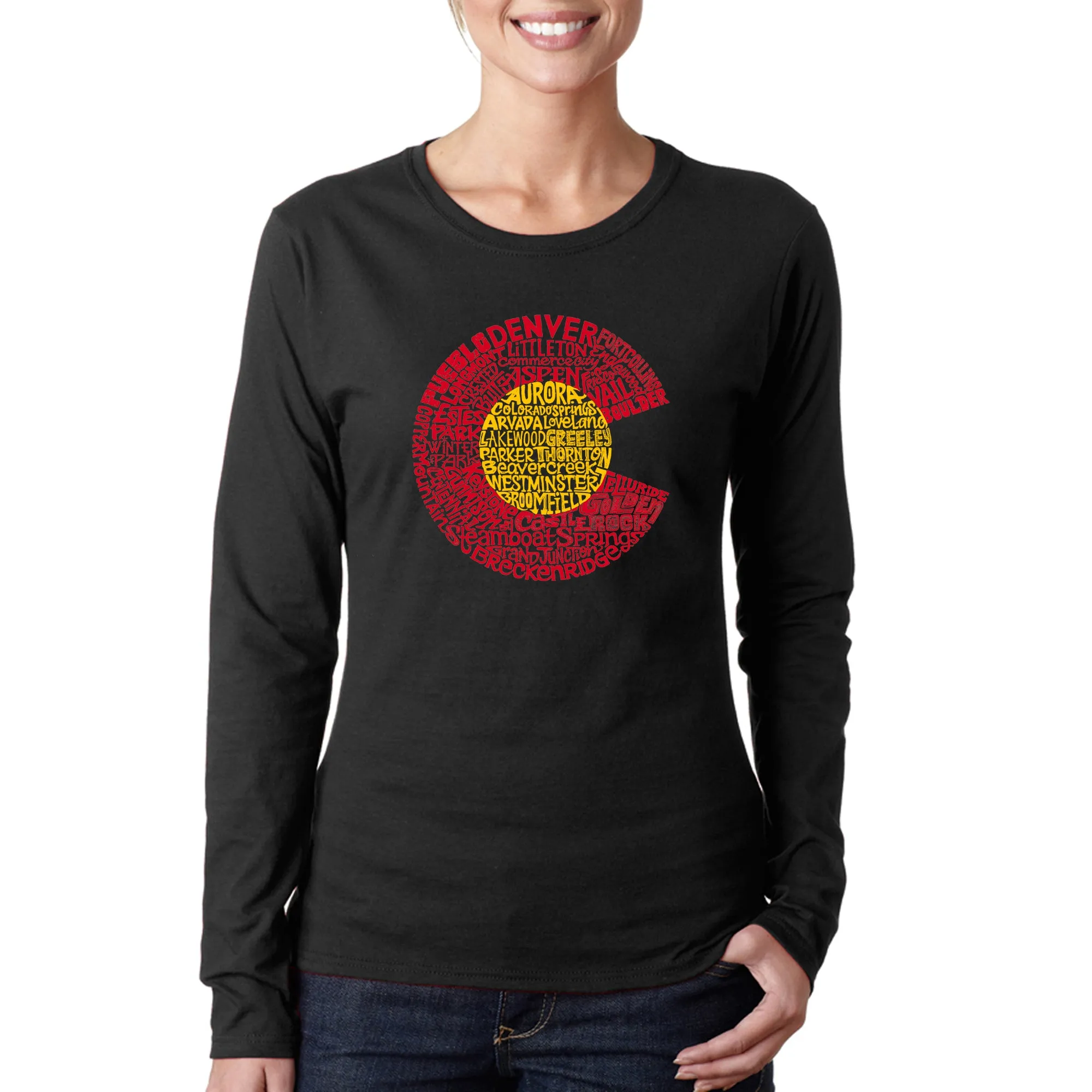 Colorado - Women's Word Art Long Sleeve T-Shirt sold by LA Pop Art