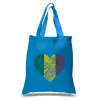 One Love Heart - Small Word Art Tote Bag sold by LA Pop Art