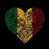 One Love Heart - Small Word Art Tote Bag sold by LA Pop Art
