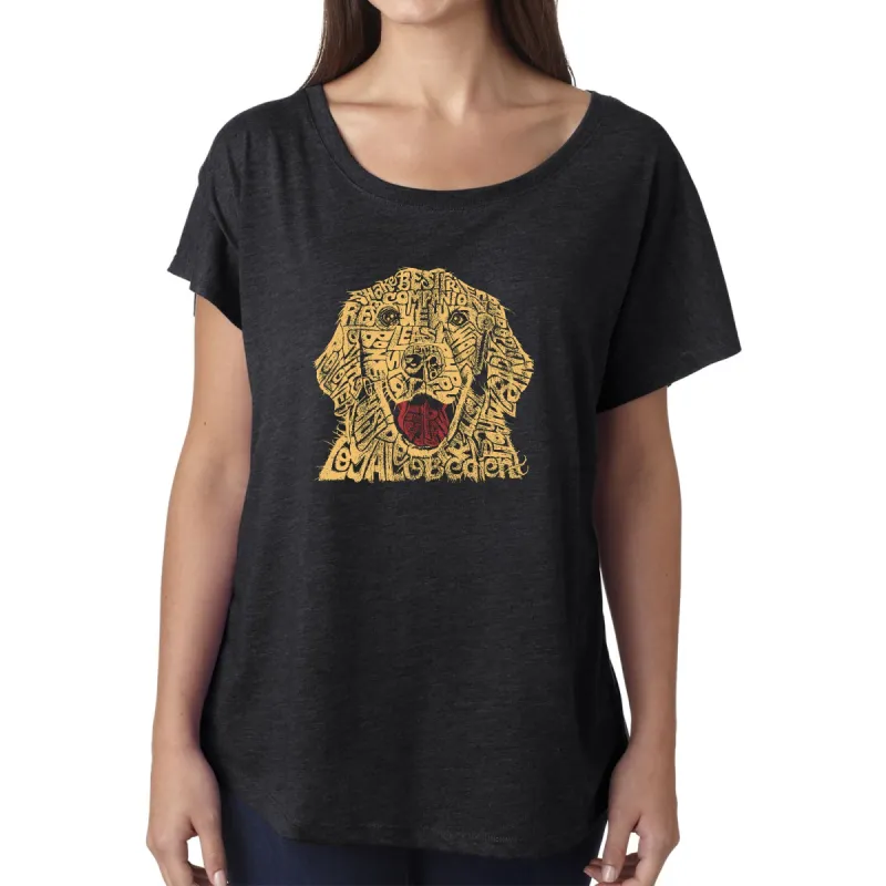 LA Pop Art Women's Dolman Word Art Shirt - Dog sold by LA Pop Art