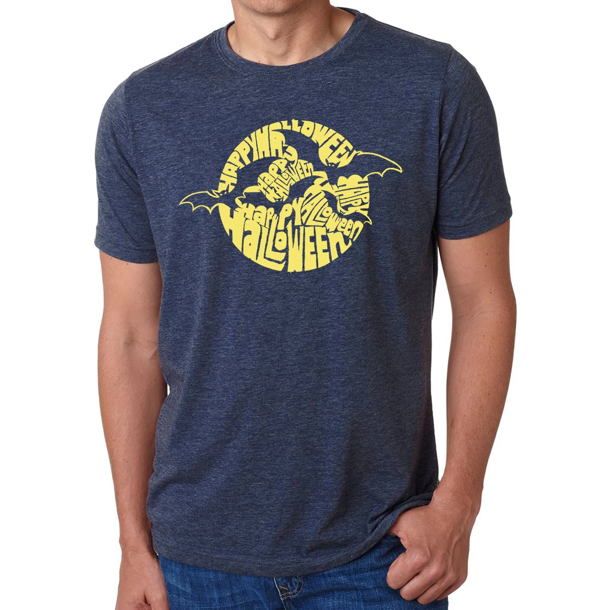 Halloween Bats - Men's Premium Blend Word Art T-Shirt sold by LA Pop Art product image thumbnail 3