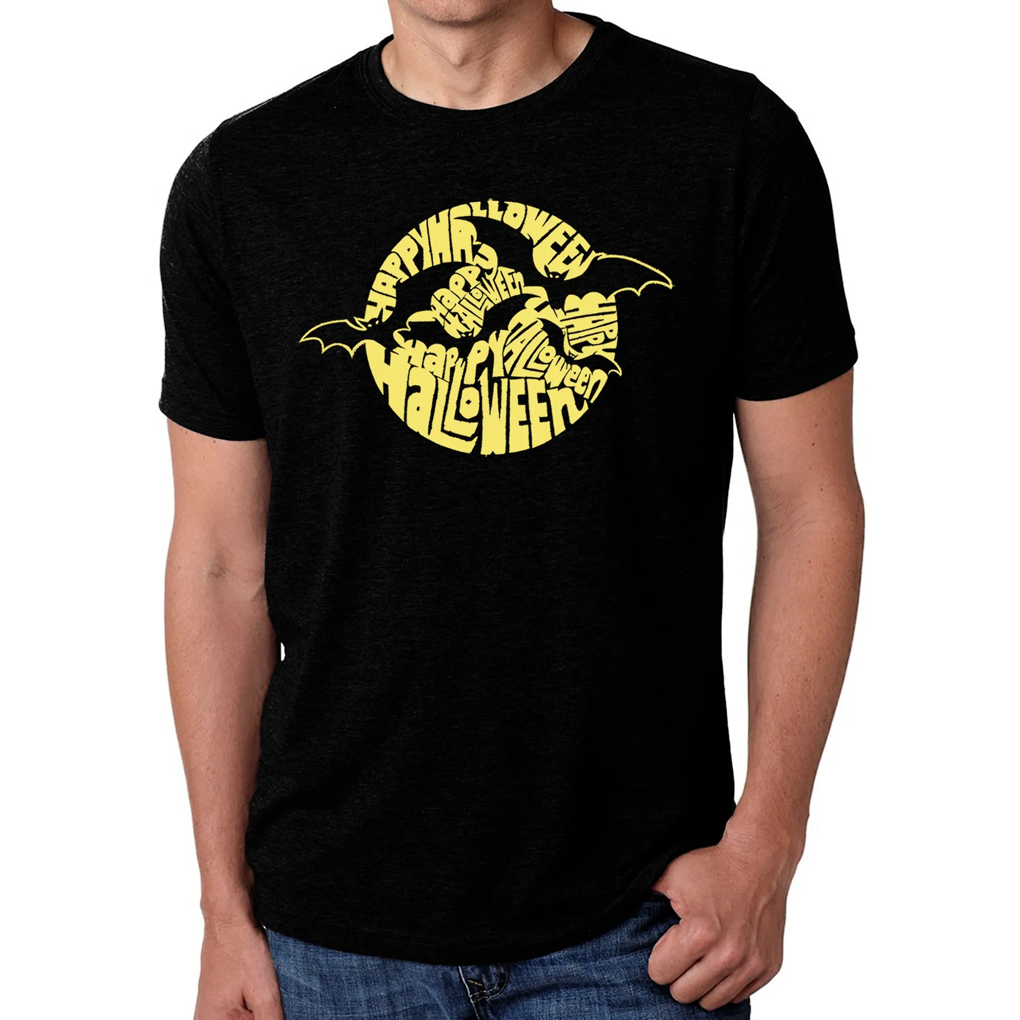 Halloween Bats - Men's Premium Blend Word Art T-Shirt sold by LA Pop Art