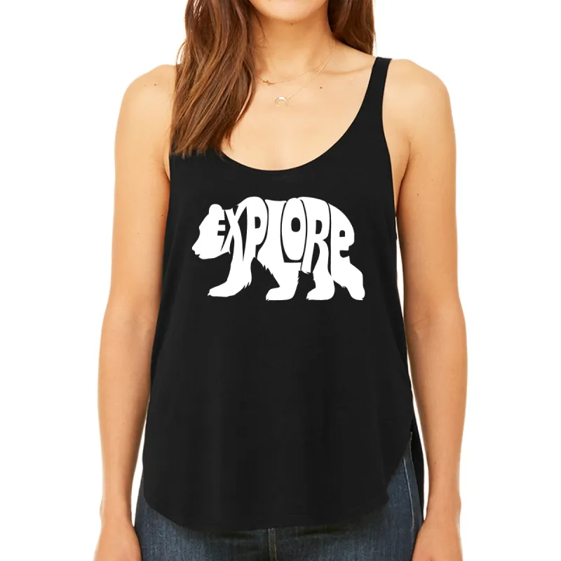 Explore - Women's Premium Word Art Flowy Tank Top sold by LA Pop Art