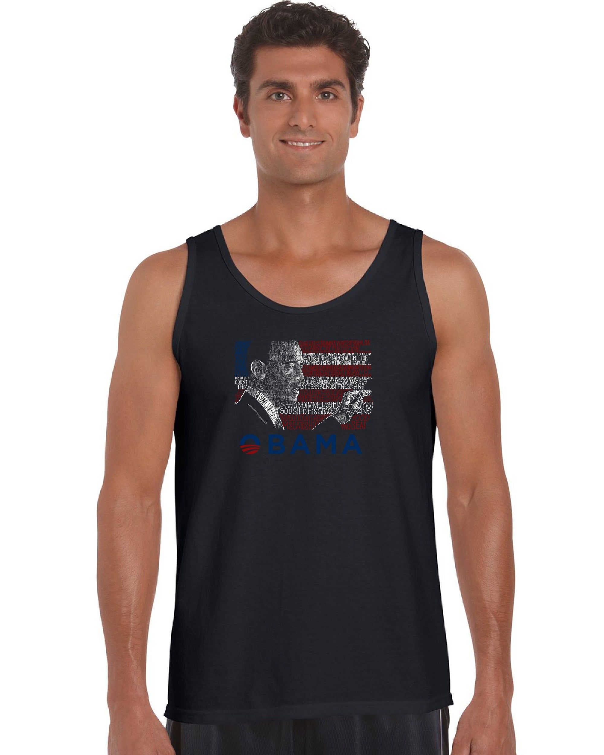 OBAMA AMERICA THE BEAUTIFUL - Men's Word Art Tank Top sold by LA Pop Art