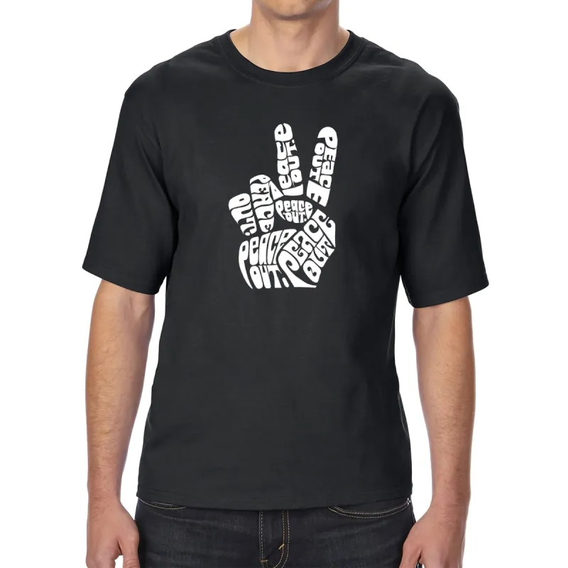 Peace Out  - Men's Tall and Long Word Art T-Shirt sold by LA Pop Art