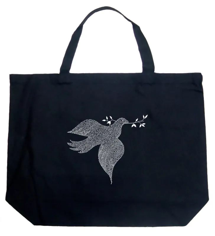 Dove - Large Word Art Tote Bag sold by LA Pop Art