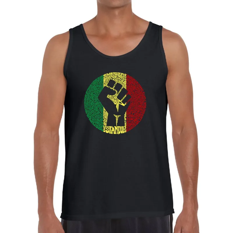 Get Up Stand Up  - Men's Word Art Tank Top sold by LA Pop Art