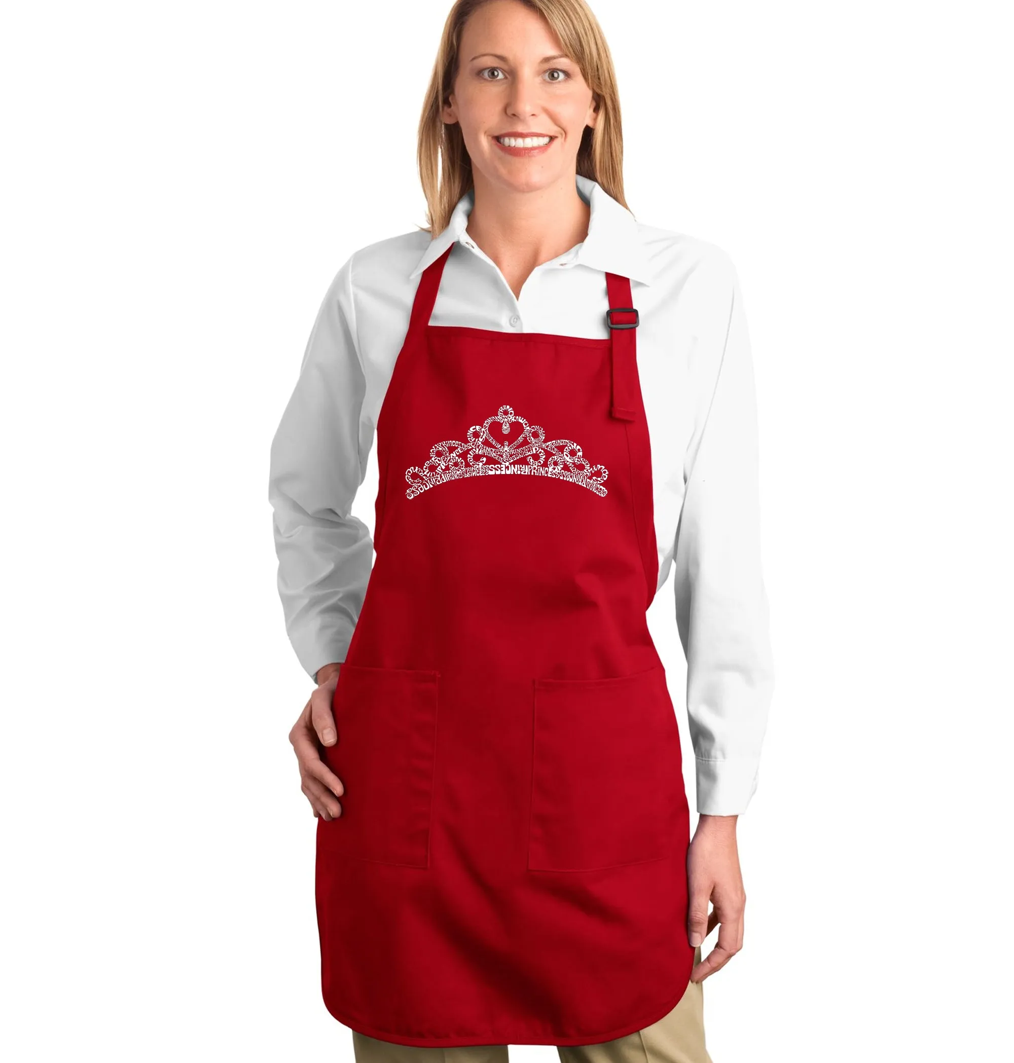Princess Tiara - Full Length Word Art Apron sold by LA Pop Art product image thumbnail 3