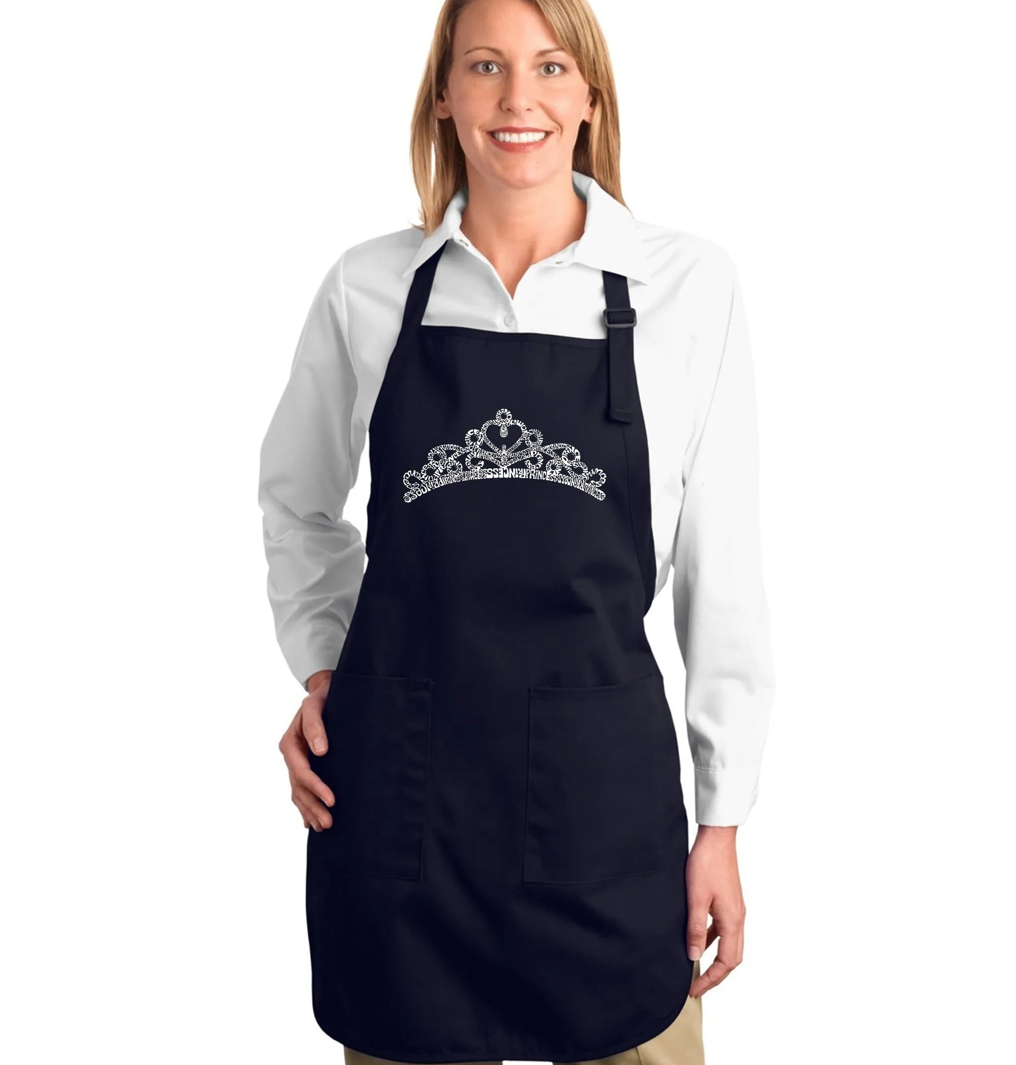 Princess Tiara - Full Length Word Art Apron sold by LA Pop Art product image thumbnail 4