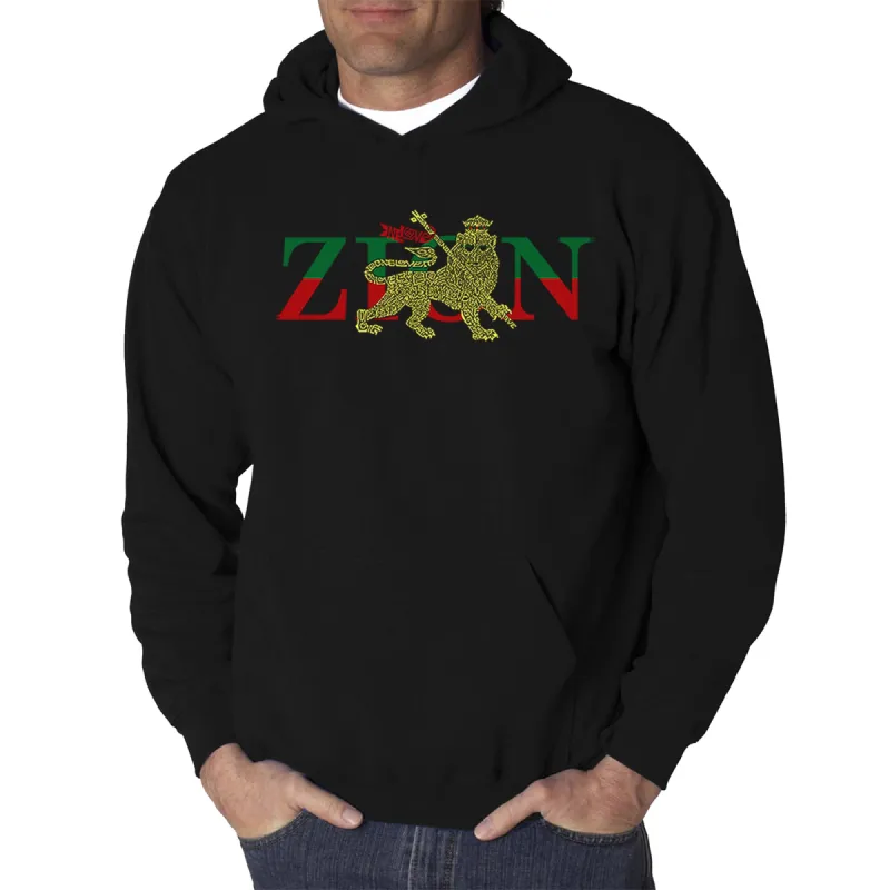 Zion One Love - Men's Word Art Hooded Sweatshirt made by LA Pop Art