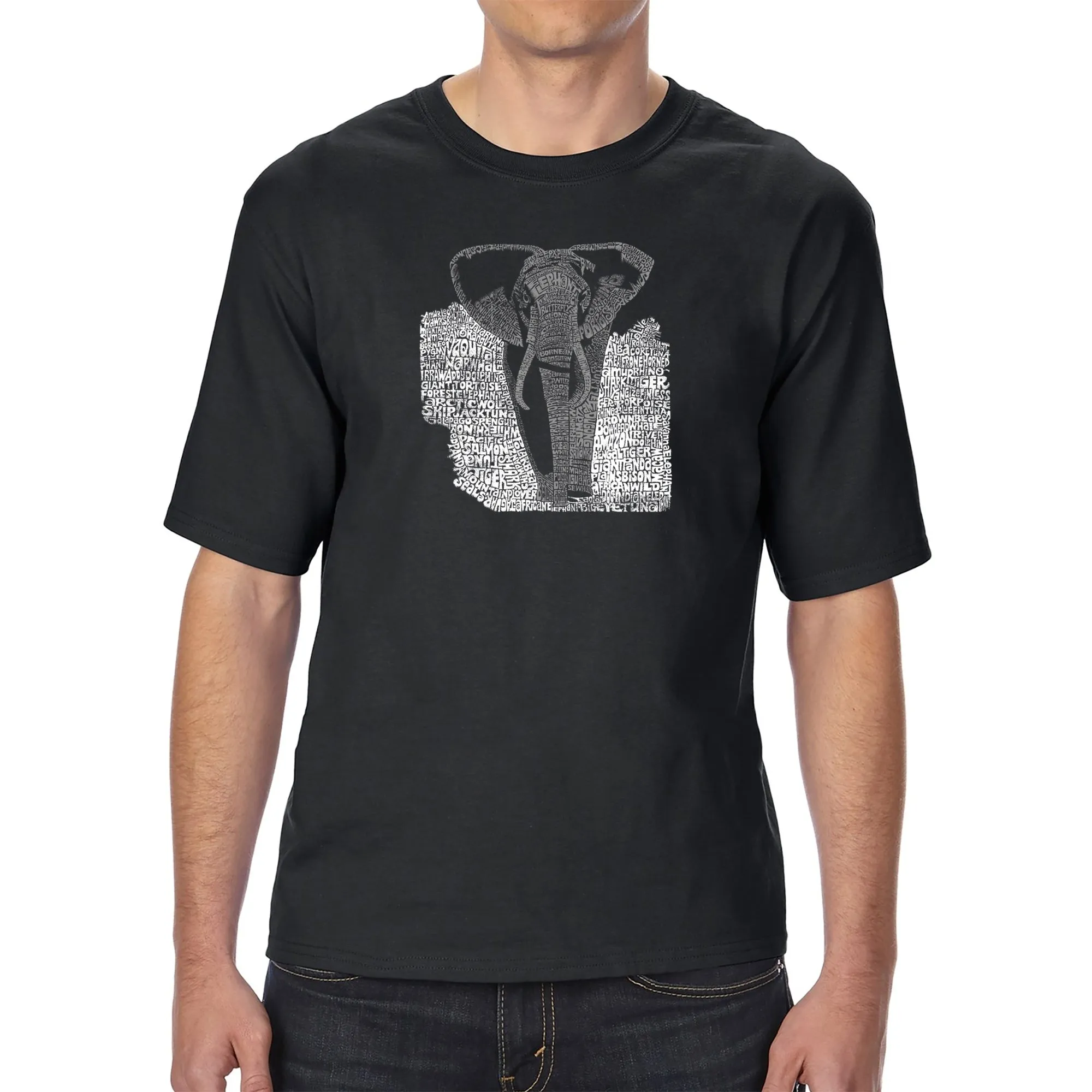ELEPHANT - Men's Tall Word Art T-Shirt sold by LA Pop Art