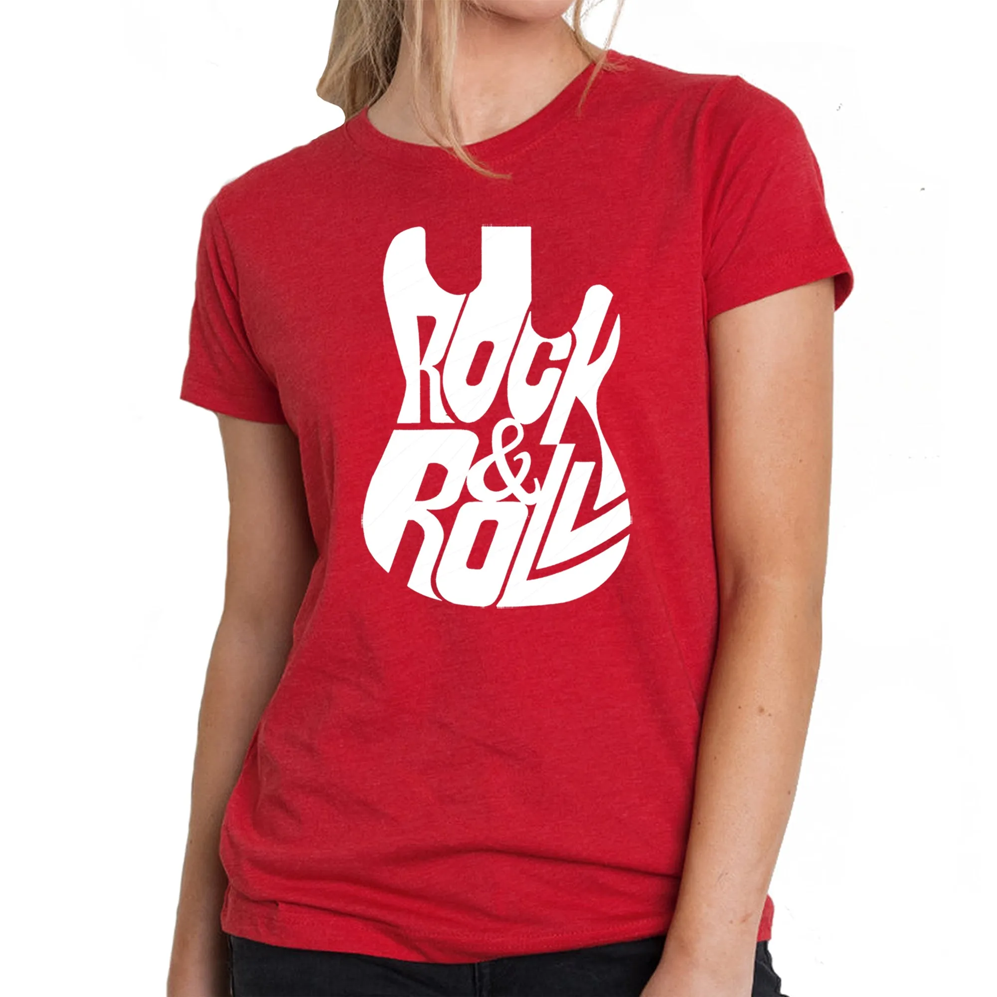 Rock And Roll Guitar - Women's Premium Blend Word Art T-Shirt sold by LA Pop Art product image thumbnail 5
