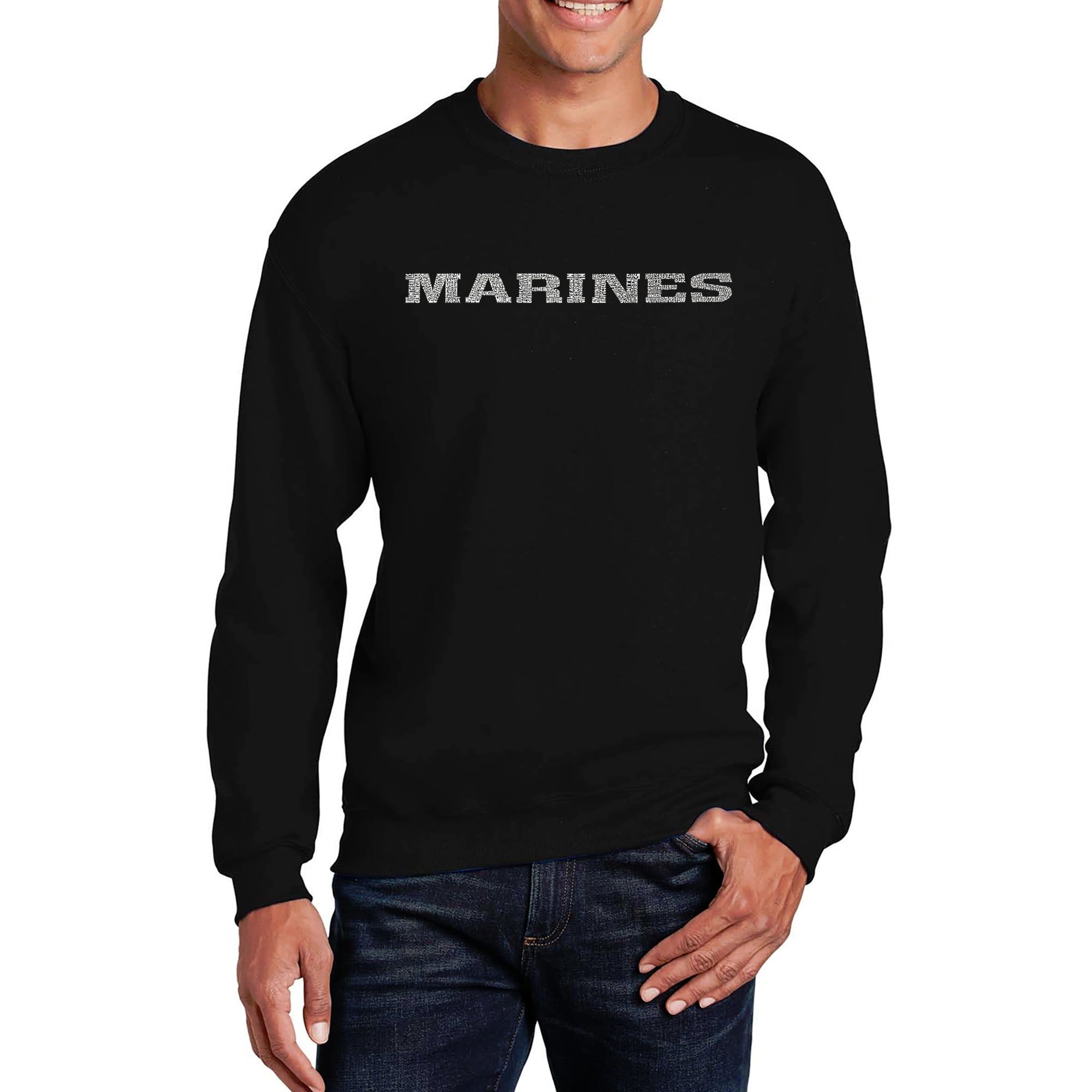 LYRICS TO THE MARINES HYMN - Men's Word Art Crewneck Sweatshirt sold by LA Pop Art