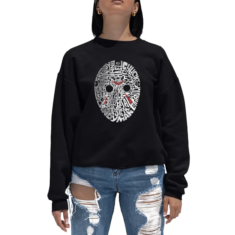 Slasher Movie Villians - Women's Word Art Crewneck Sweatshirt sold by LA Pop Art