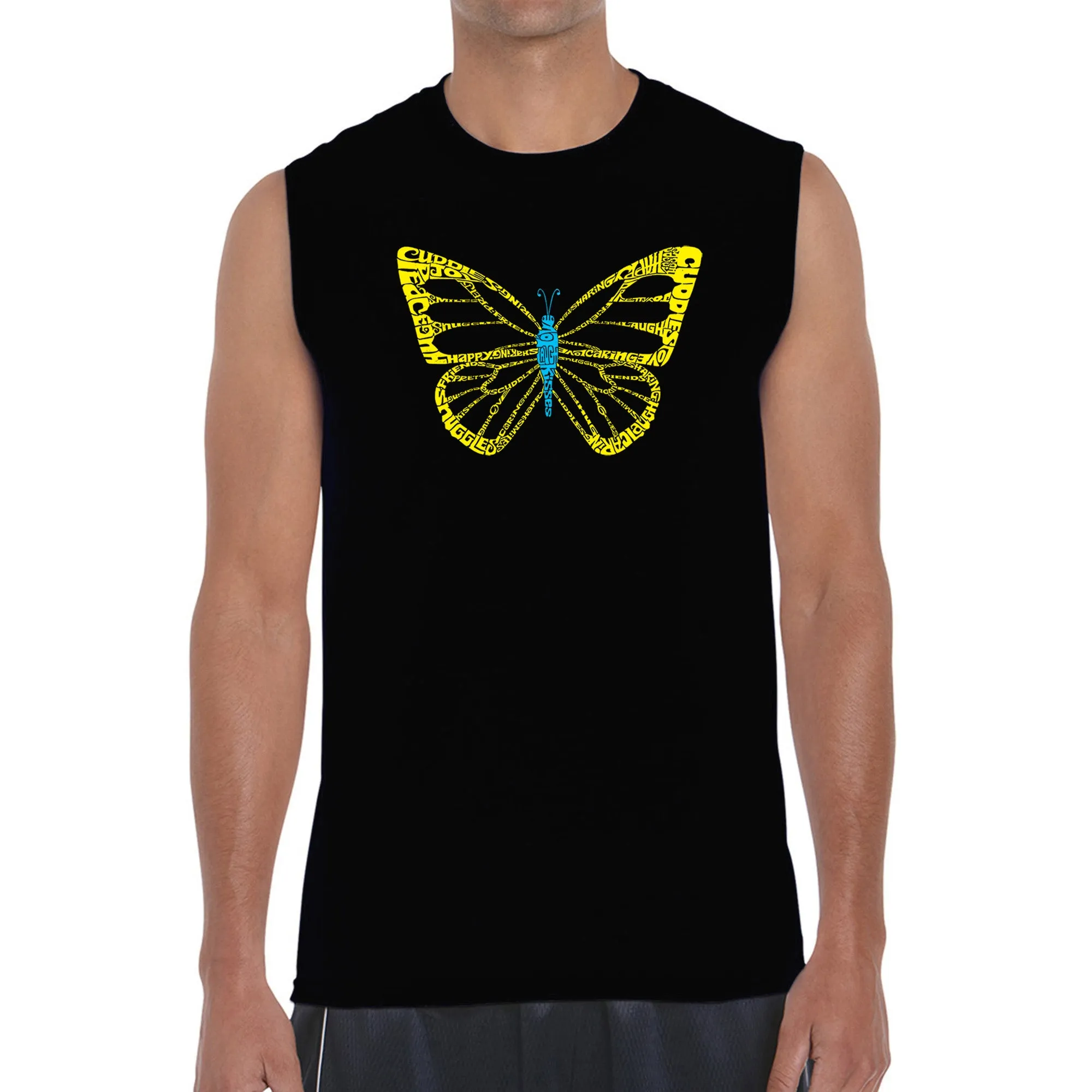 Butterfly - Men's Word Art Sleeveless T-Shirt sold by LA Pop Art