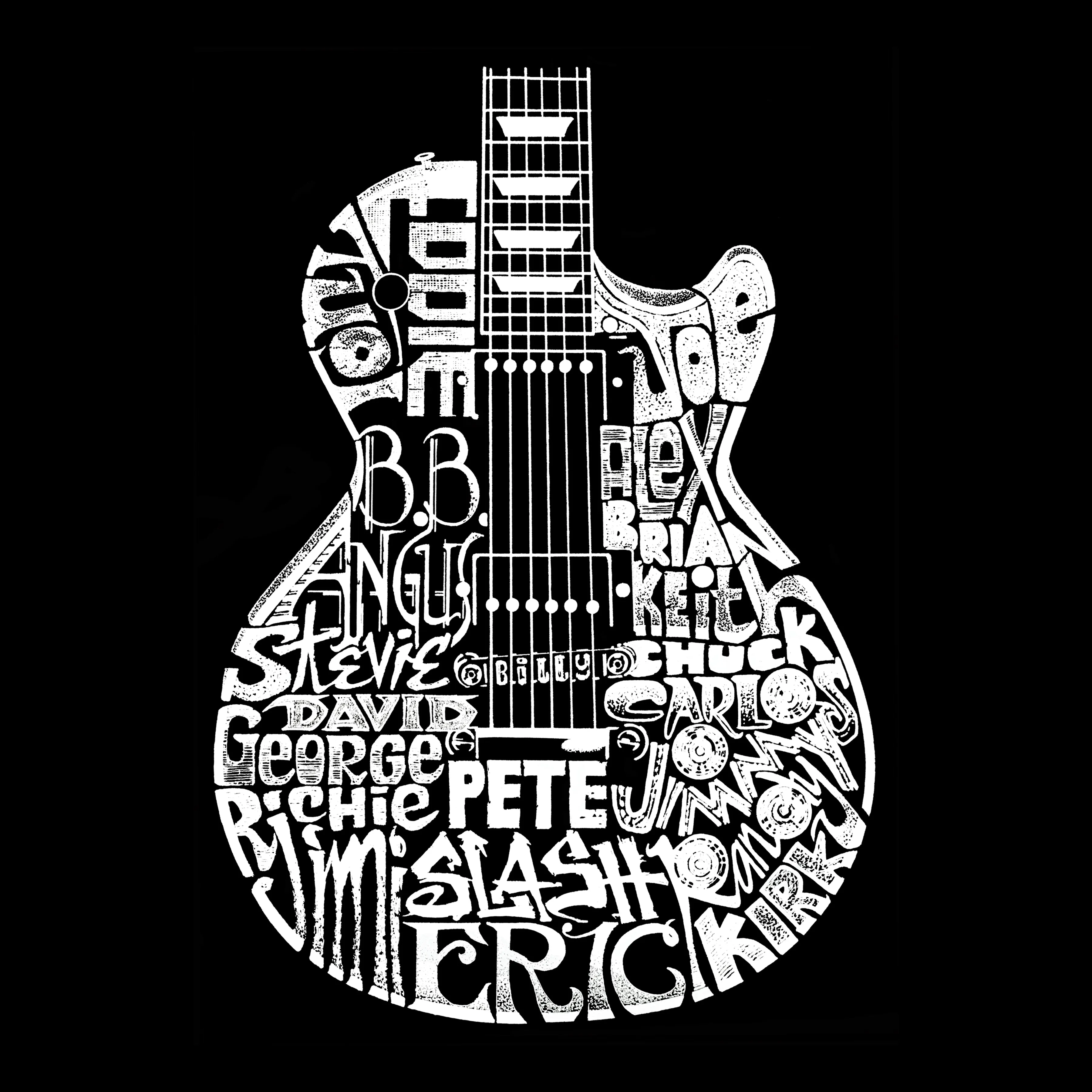 Rock Guitar - Women's Word Art V-Neck T-Shirt sold by LA Pop Art product image thumbnail 2