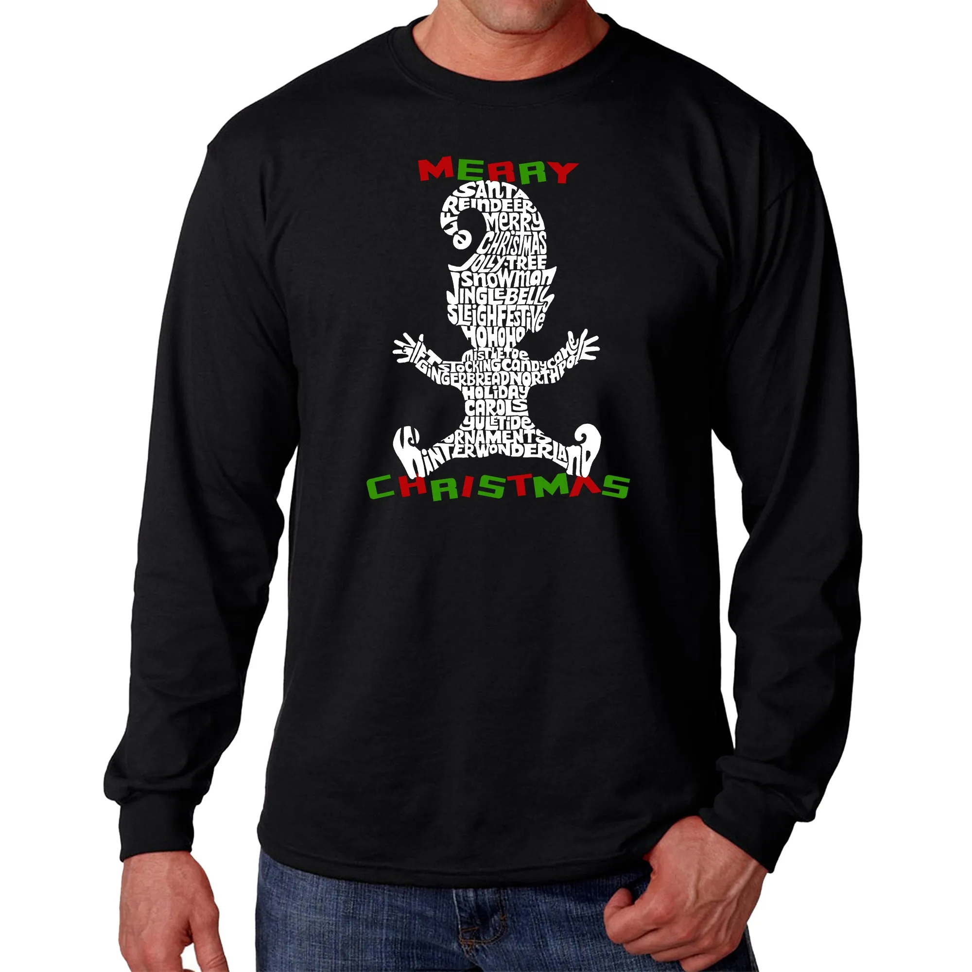 Christmas Elf - Men's Word Art Long Sleeve T-Shirt sold by LA Pop Art
