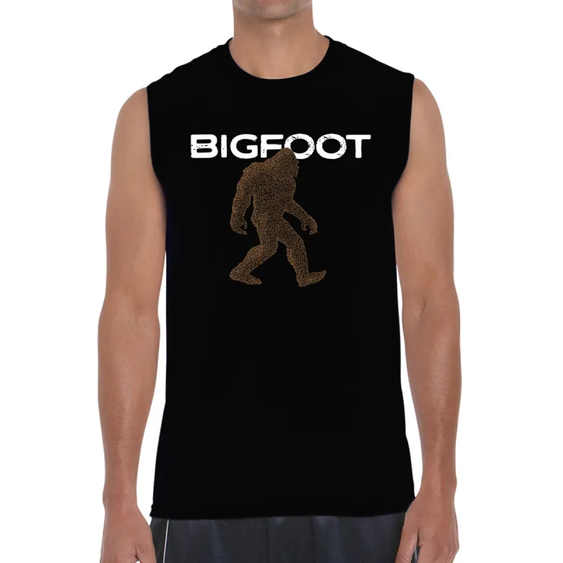 Bigfoot - Men's Word Art Sleeveless T-Shirt sold by LA Pop Art