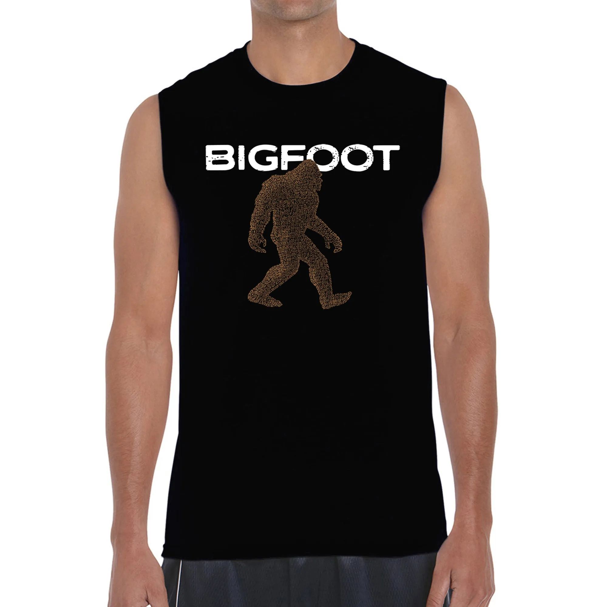 Bigfoot - Men's Word Art Sleeveless T-Shirt sold by LA Pop Art