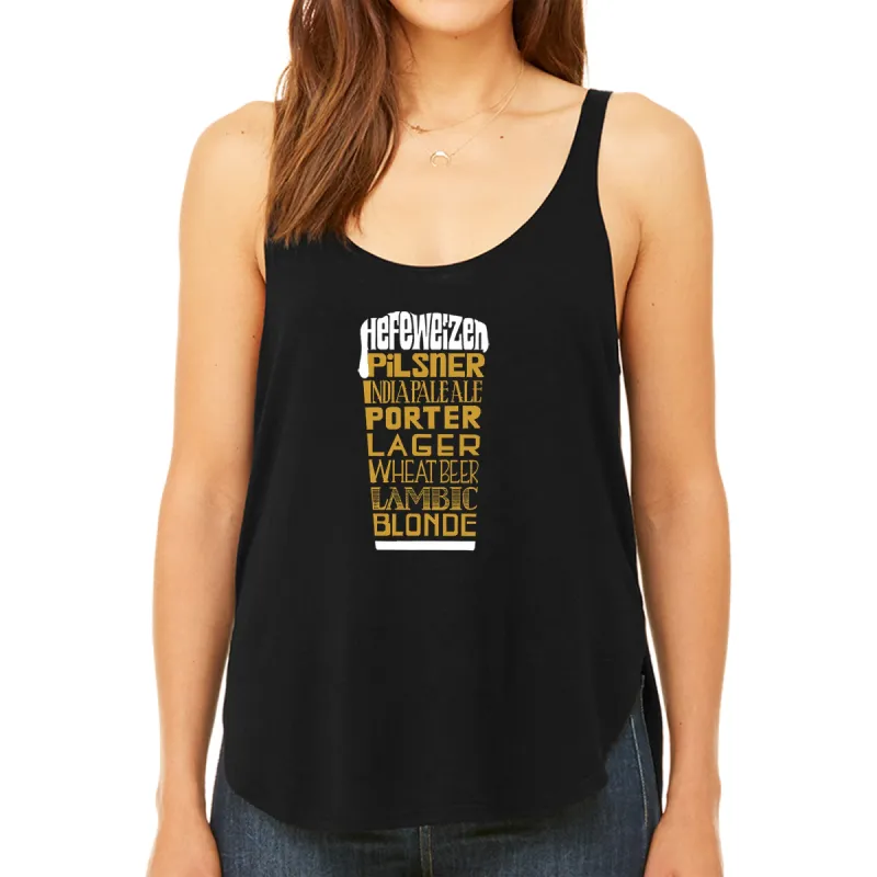 Styles of Beer  - Women's Premium Word Art Flowy Tank Top sold by LA Pop Art