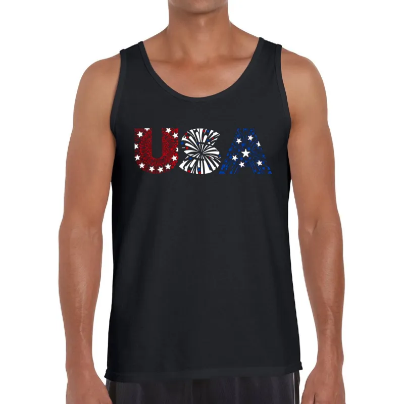 USA Fireworks - Men's Word Art Tank Top sold by LA Pop Art